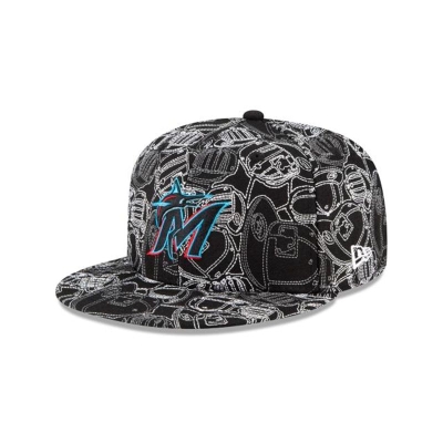 Miami Marlins Gorra | New Era MLB Cap Chaos 59fifty Fitted Cap Mexico - Negros
